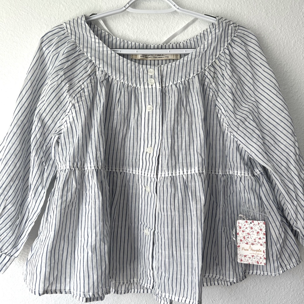 Brand New FREE PEOPLE,  Boho summer button up blouse